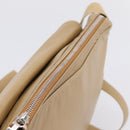 CELINE Shoulder Bag Leather Beige Silver Auth 203421-18