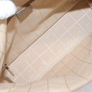 CELINE Shoulder Bag Leather Beige Silver Auth 203421-12