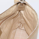 CELINE Shoulder Bag Leather Beige Silver Auth 203421-19