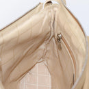 CELINE Shoulder Bag Leather Beige Silver Auth 203421-20