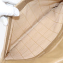 CELINE Shoulder Bag Leather Beige Silver Auth 203421-23