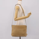 CELINE Shoulder Bag Leather Beige Silver Auth 203421-24