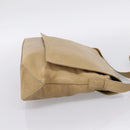 CELINE Shoulder Bag Leather Beige Silver Auth 203421-4