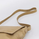 CELINE Shoulder Bag Leather Beige Silver Auth 203421-8