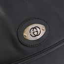 GUCCI Shoulder Bag Leather Black Gold 007 49 5548 Auth 203424-21
