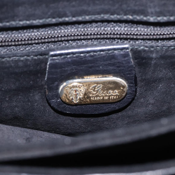 GUCCI Shoulder Bag Leather Black Gold 007 49 5548 Auth 203424