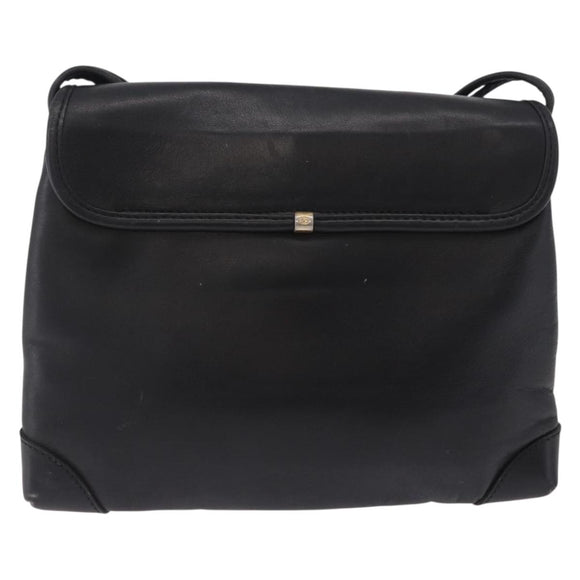 GUCCI Shoulder Bag Leather Black Gold 007 49 5548 Auth 203424