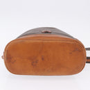 CELINE Macadam Canvas Shoulder Bag PVC Leather Brown Gold Auth 203425-11