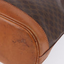 CELINE Macadam Canvas Shoulder Bag PVC Leather Brown Gold Auth 203425-14