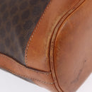 CELINE Macadam Canvas Shoulder Bag PVC Leather Brown Gold Auth 203425-15