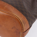 CELINE Macadam Canvas Shoulder Bag PVC Leather Brown Gold Auth 203425-16