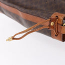 CELINE Macadam Canvas Shoulder Bag PVC Leather Brown Gold Auth 203425-17