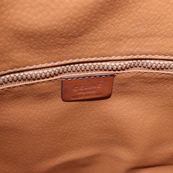 CELINE Macadam Canvas Shoulder Bag PVC Leather Brown Gold Auth 203425