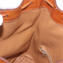 CELINE Macadam Canvas Shoulder Bag PVC Leather Brown Gold Auth 203425-22