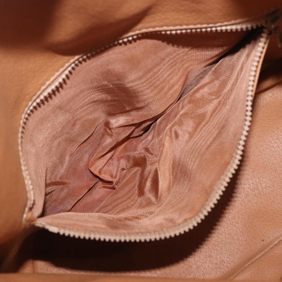 CELINE Macadam Canvas Shoulder Bag PVC Leather Brown Gold Auth 203425