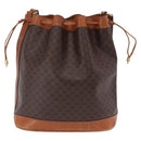 CELINE Macadam Canvas Shoulder Bag PVC Leather Brown Gold Auth 203425-3