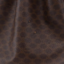 CELINE Macadam Canvas Shoulder Bag PVC Leather Brown Gold Auth 203425-4