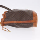 CELINE Macadam Canvas Shoulder Bag PVC Leather Brown Gold Auth 203425-6