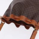 CELINE Macadam Canvas Shoulder Bag PVC Leather Brown Gold Auth 203425-7