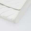 BALENCIAGA Car Phone Holder Bag Leather White Silver 693544 Auth 203426V-15