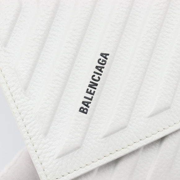 BALENCIAGA Car Phone Holder Bag Leather White Silver 693544 Auth 203426V