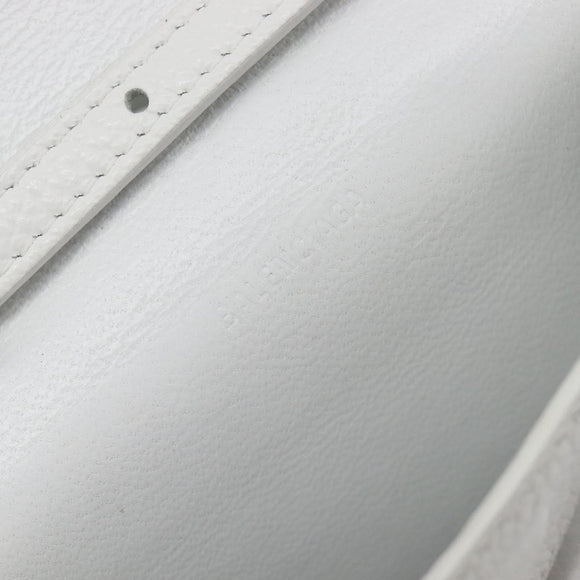 BALENCIAGA Car Phone Holder Bag Leather White Silver 693544 Auth 203426V