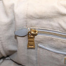 PRADA Canapa MM Hand Bag Canvas Gray Gold Auth 203427-20