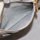 PRADA Canapa MM Hand Bag Canvas Gray Gold Auth 203427-21