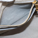 PRADA Canapa MM Hand Bag Canvas Gray Gold Auth 203427-23