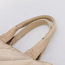 PRADA Canapa MM Hand Bag Canvas Gray Gold Auth 203427-8