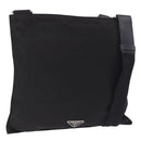 PRADA Shoulder Bag Nylon Black Silver Auth 203431-1