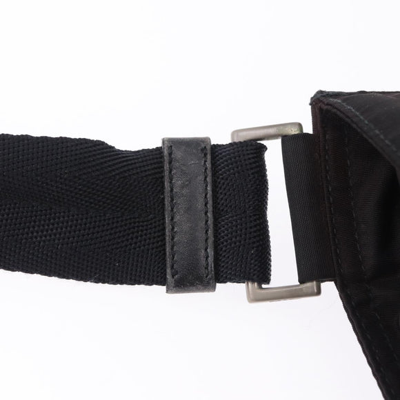 PRADA Shoulder Bag Nylon Black Silver Auth 203431