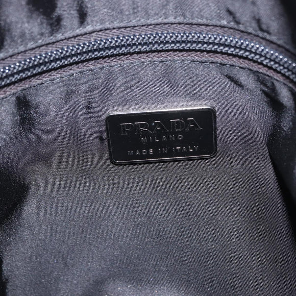 PRADA Shoulder Bag Nylon Black Silver Auth 203431