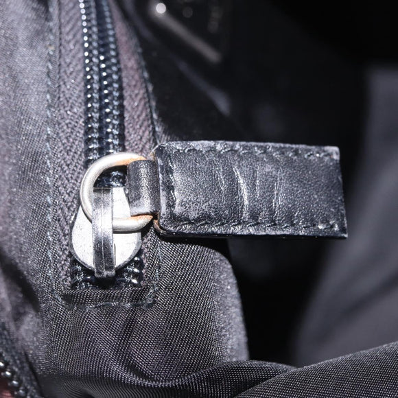 PRADA Shoulder Bag Nylon Black Silver Auth 203431