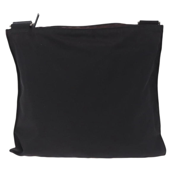 PRADA Shoulder Bag Nylon Black Silver Auth 203431