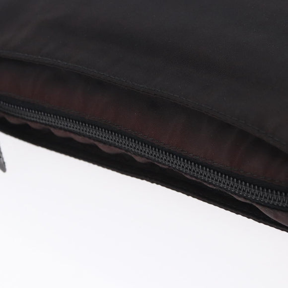 PRADA Shoulder Bag Nylon Black Silver Auth 203431