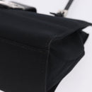FENDI Mamma Baguette Tote Bag Cotton Jersey Black Silver Auth 203432V-16
