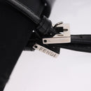 FENDI Mamma Baguette Tote Bag Cotton Jersey Black Silver Auth 203432V-9