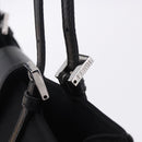 FENDI Mamma Baguette Tote Bag Cotton Jersey Black Silver Auth 203432V-19