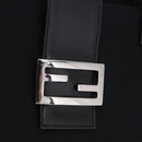 FENDI Mamma Baguette Tote Bag Cotton Jersey Black Silver Auth 203432V-20