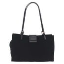FENDI Mamma Baguette Tote Bag Cotton Jersey Black Silver Auth 203432V-2