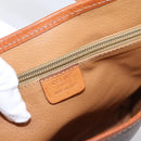 CELINE Macadam Canvas Tote Bag PVC Leather Brown Gold Auth 203435A-16