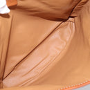CELINE Macadam Canvas Tote Bag PVC Leather Brown Gold Auth 203435A-17