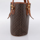 CELINE Macadam Canvas Tote Bag PVC Leather Brown Gold Auth 203435A-5