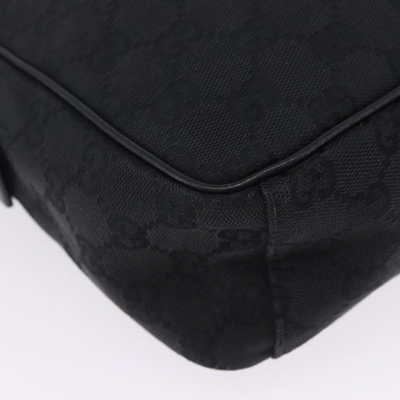 GUCCI GG Canvas Shoulder Bag Black Silver 03136 Auth 203437A