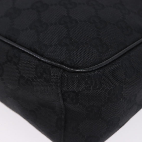 GUCCI GG Canvas Shoulder Bag Black Silver 03136 Auth 203437A