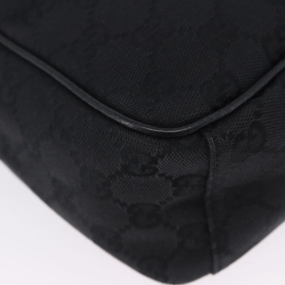 GUCCI GG Canvas Shoulder Bag Black Silver 03136 Auth 203437A