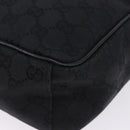 GUCCI GG Canvas Shoulder Bag Black Silver 03136 Auth 203437A-14