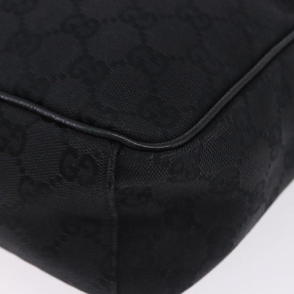 GUCCI GG Canvas Shoulder Bag Black Silver 03136 Auth 203437A