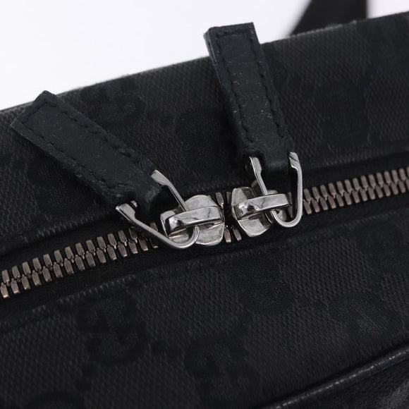 GUCCI GG Canvas Shoulder Bag Black Silver 03136 Auth 203437A